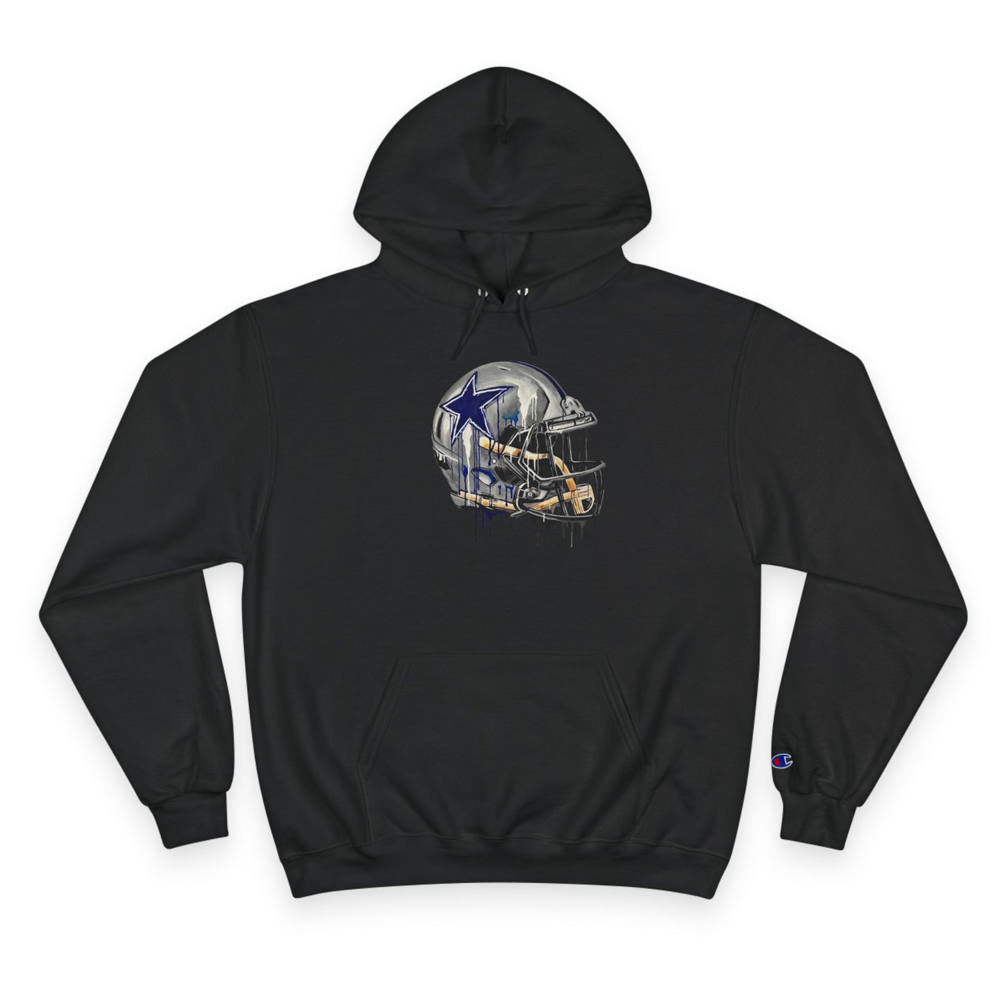Football Helmet Champion Hoodie — Vintage Drip Design