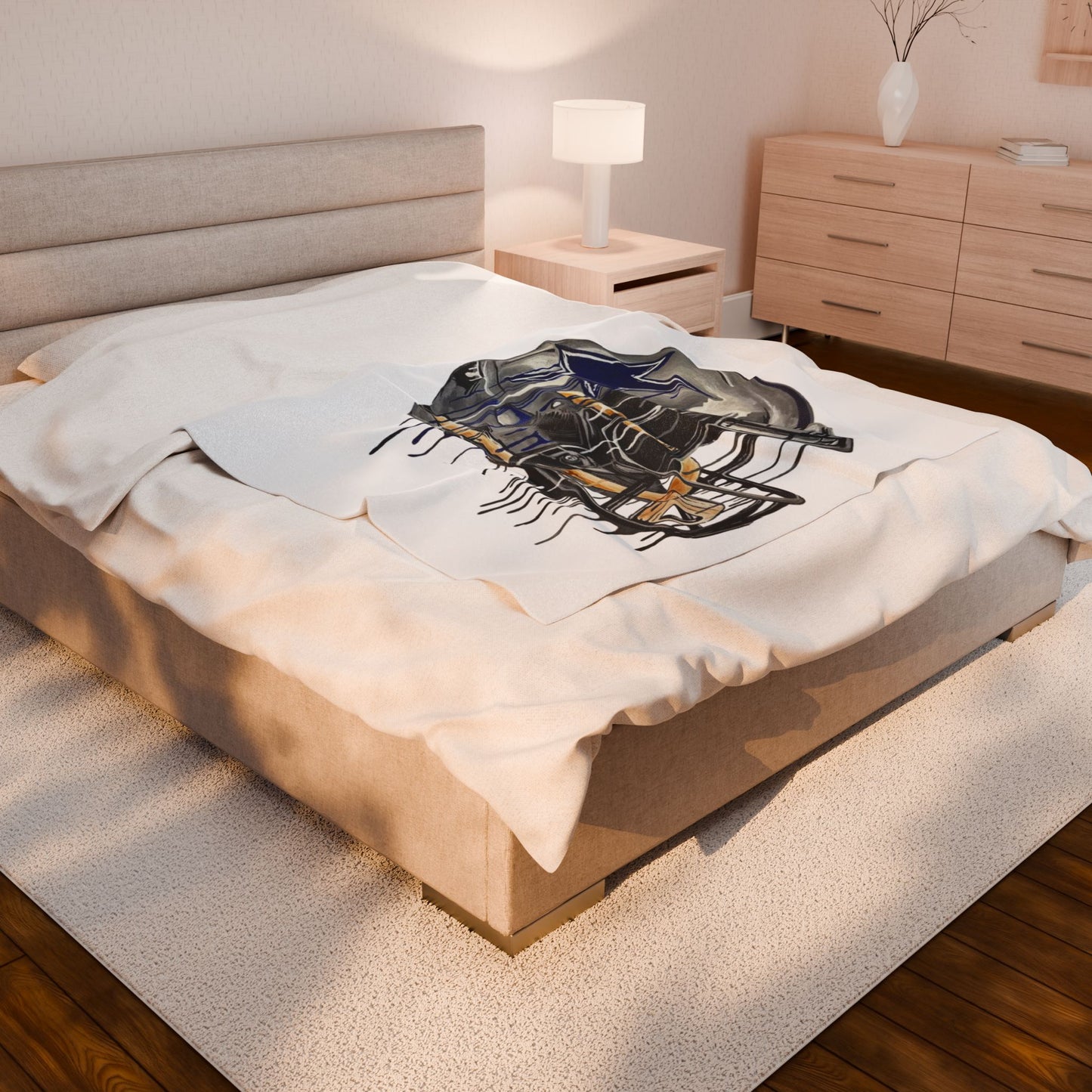 Football Helmet Velveteen Plush Blanket – Drip Art Team Design