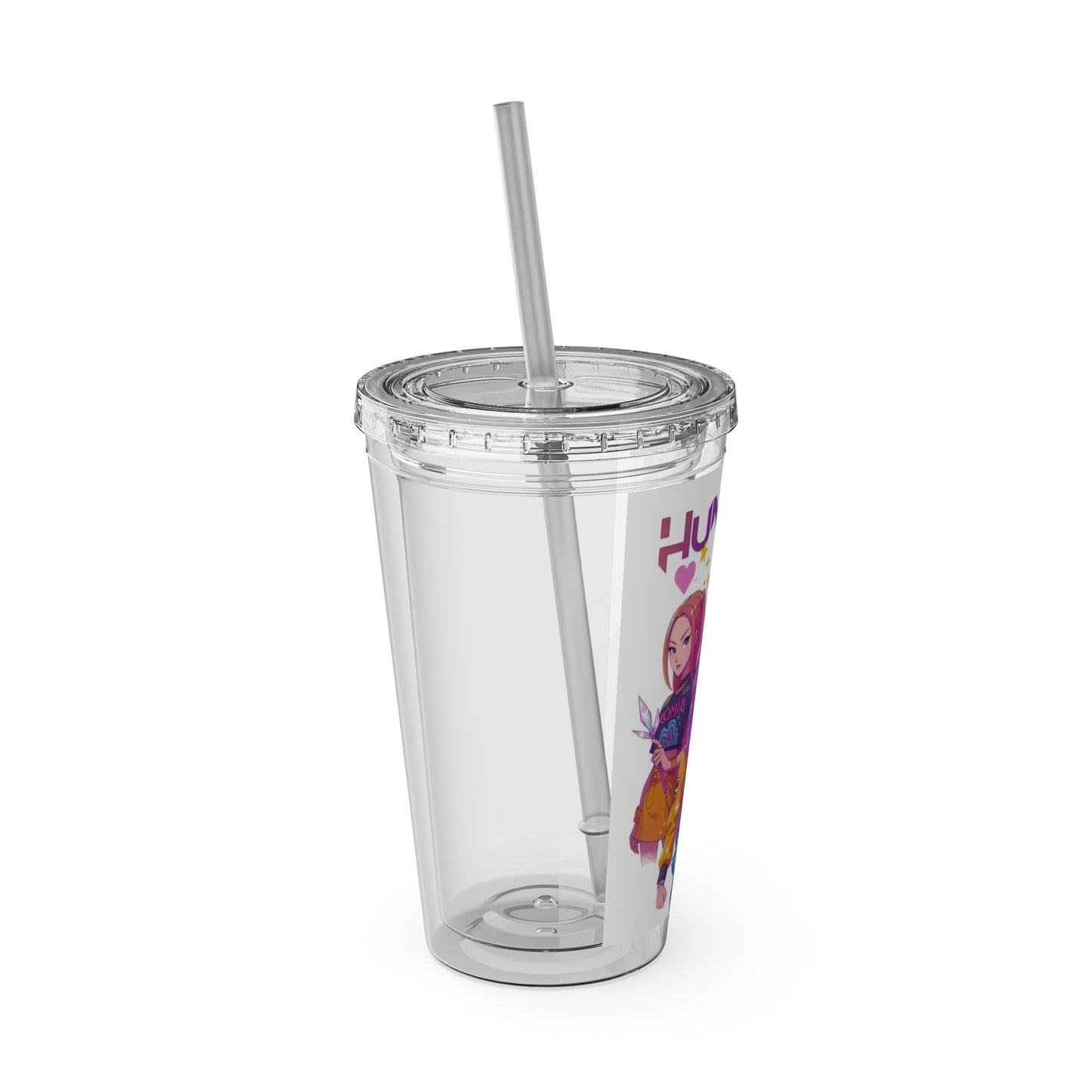 Hunter X-Inspired 16oz Character Tumbler with Straw — Anime Girls & Mascot Design