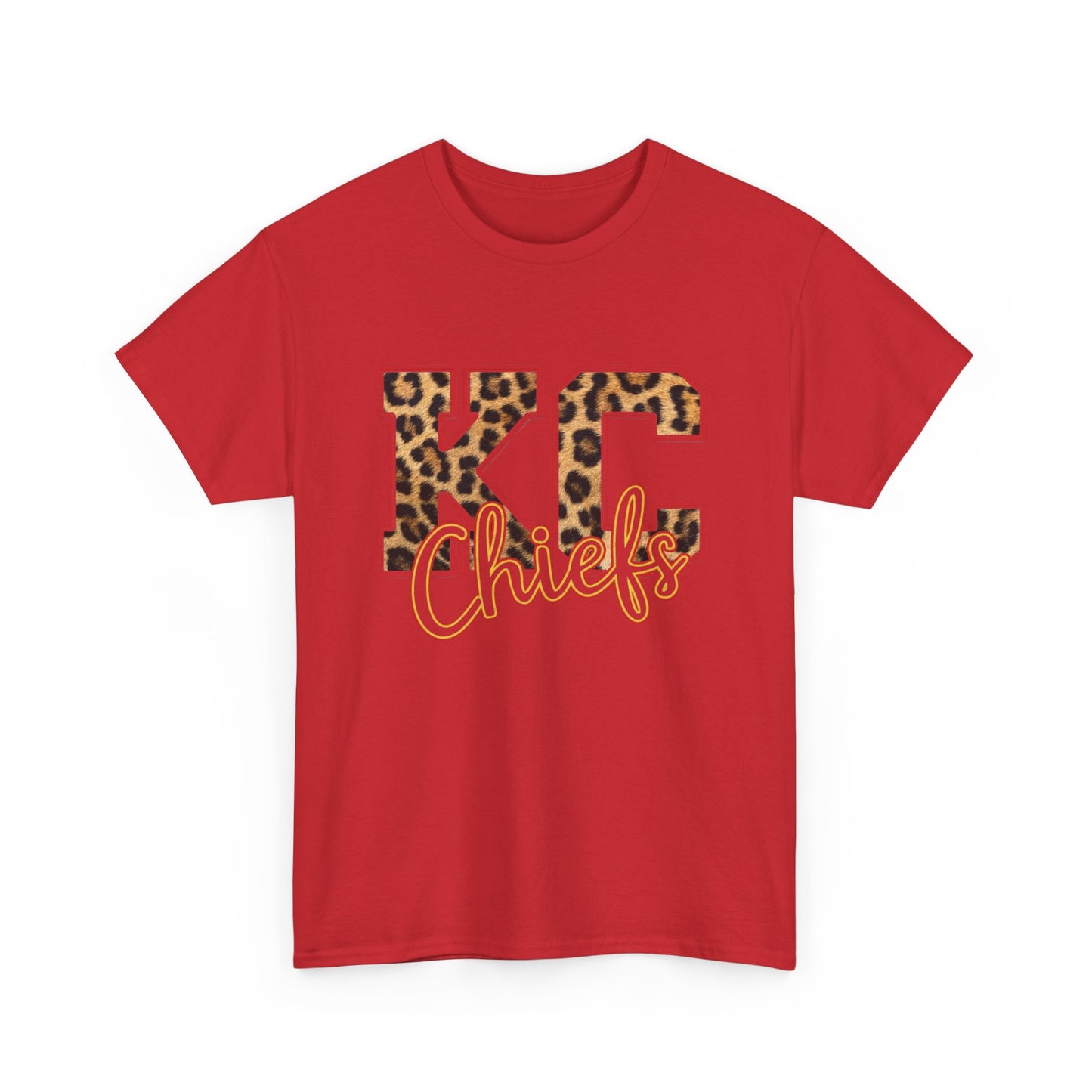 KC Chiefs Leopard Print T-Shirt — Women’s Game Day Fan Tee