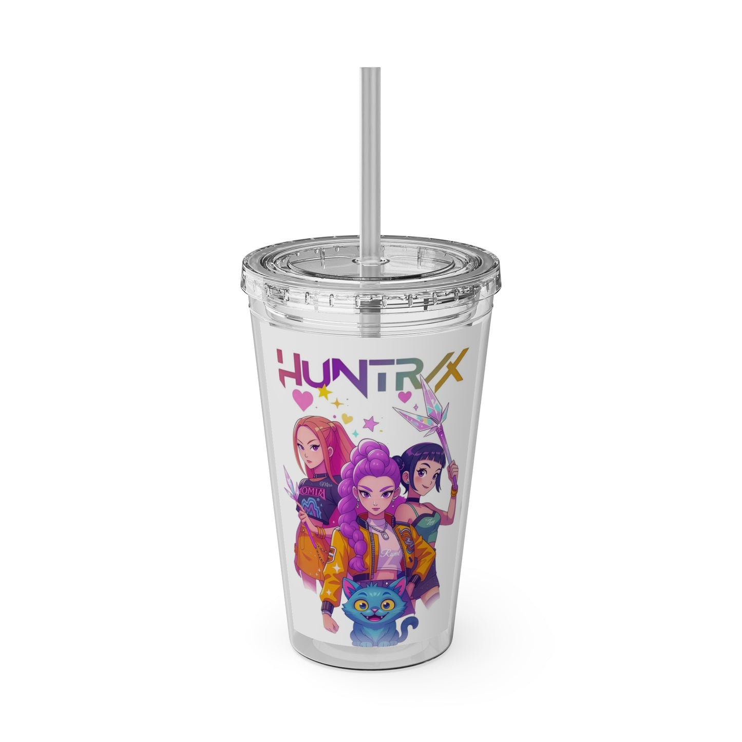 Hunter X-Inspired 16oz Character Tumbler with Straw — Anime Girls & Mascot Design
