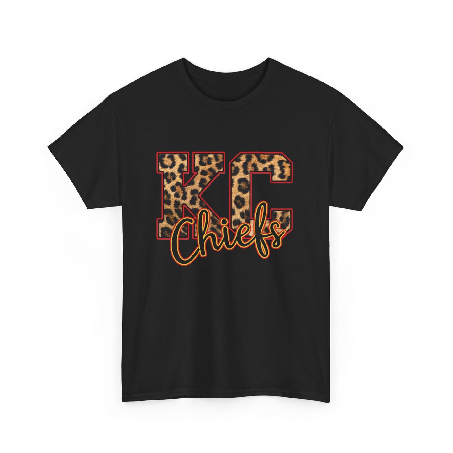 KC Chiefs Leopard Print T-Shirt — Women’s Game Day Fan Tee