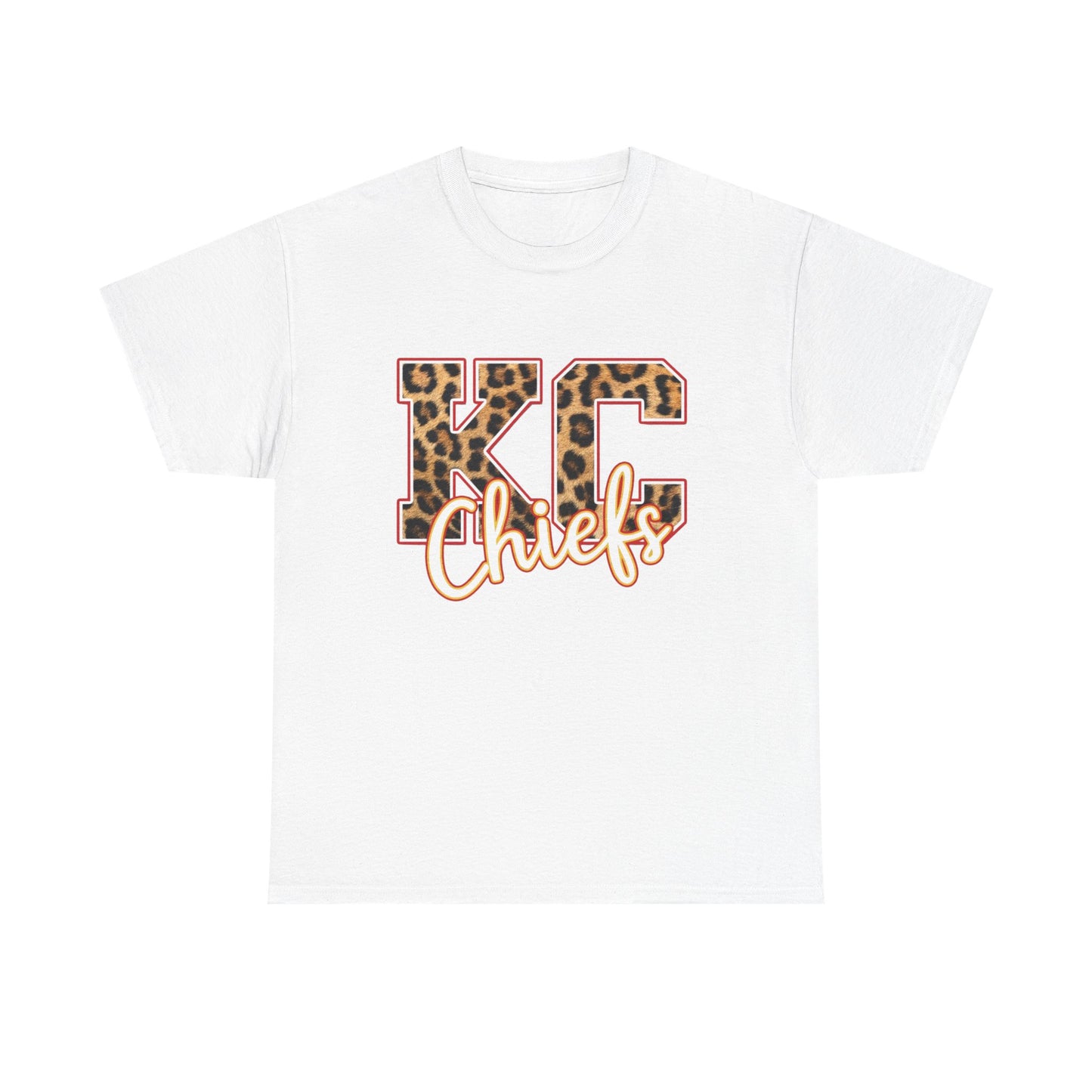 KC Chiefs Leopard Print T-Shirt — Women’s Game Day Fan Tee