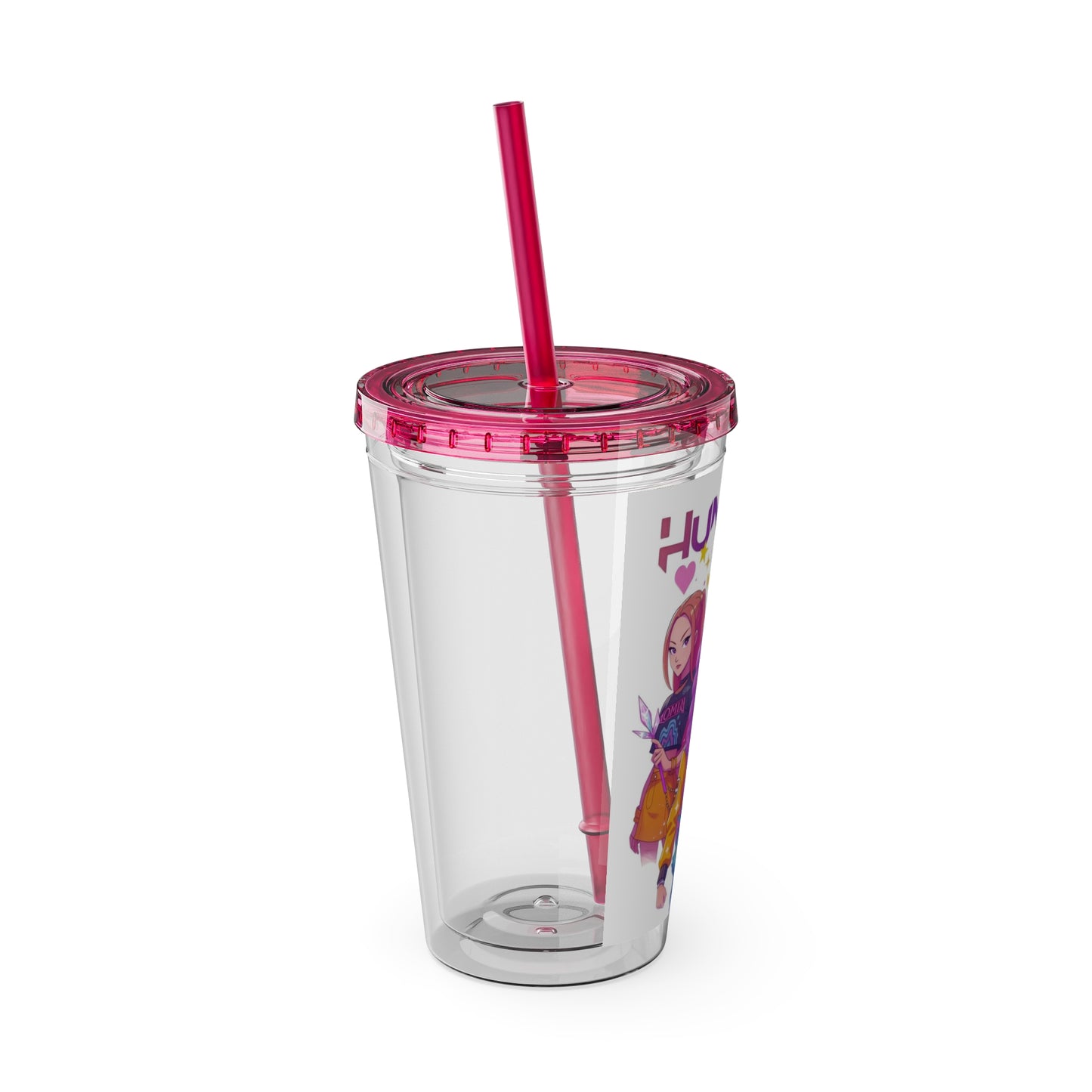 Hunter X-Inspired 16oz Character Tumbler with Straw — Anime Girls & Mascot Design