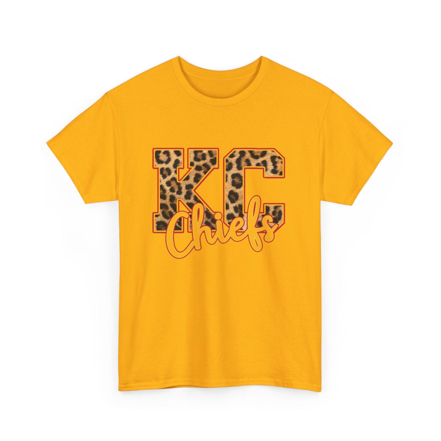 KC Chiefs Leopard Print T-Shirt — Women’s Game Day Fan Tee