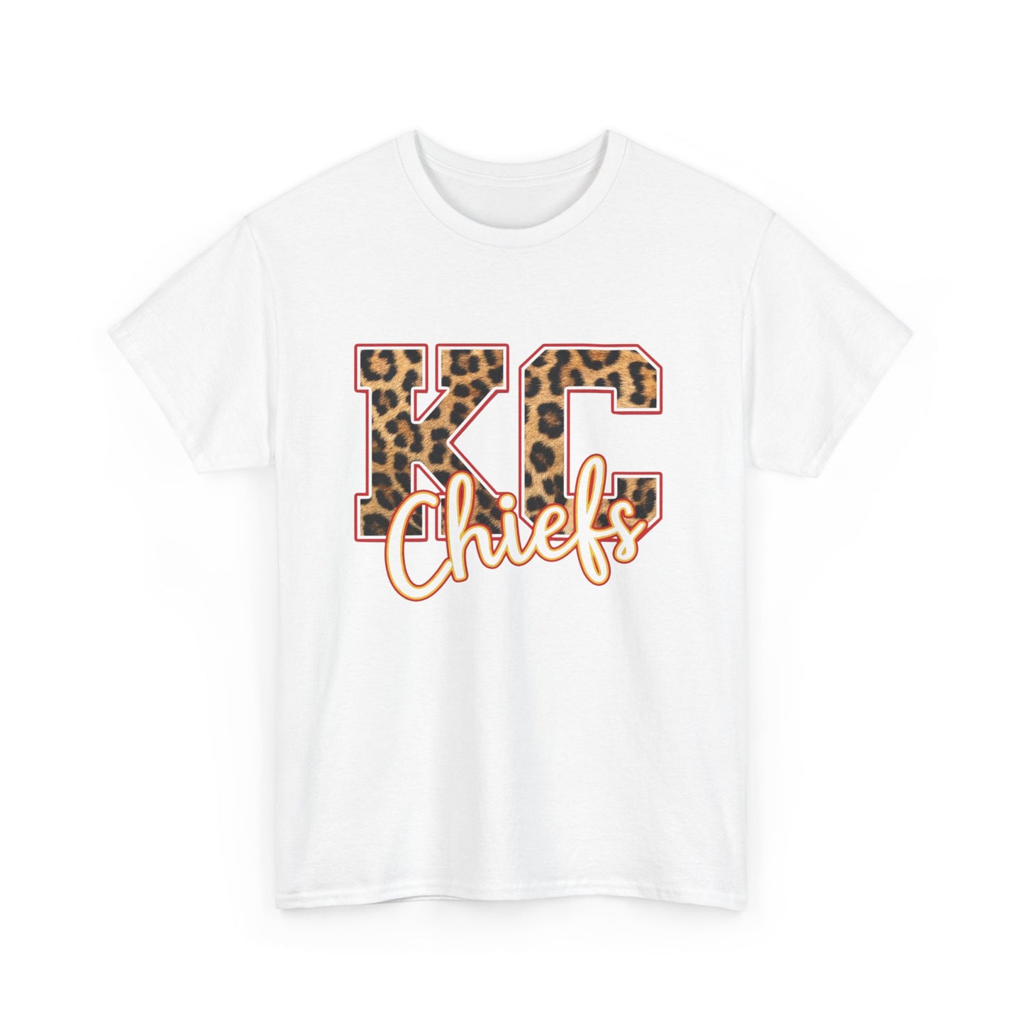 KC Chiefs Leopard Print T-Shirt — Women’s Game Day Fan Tee