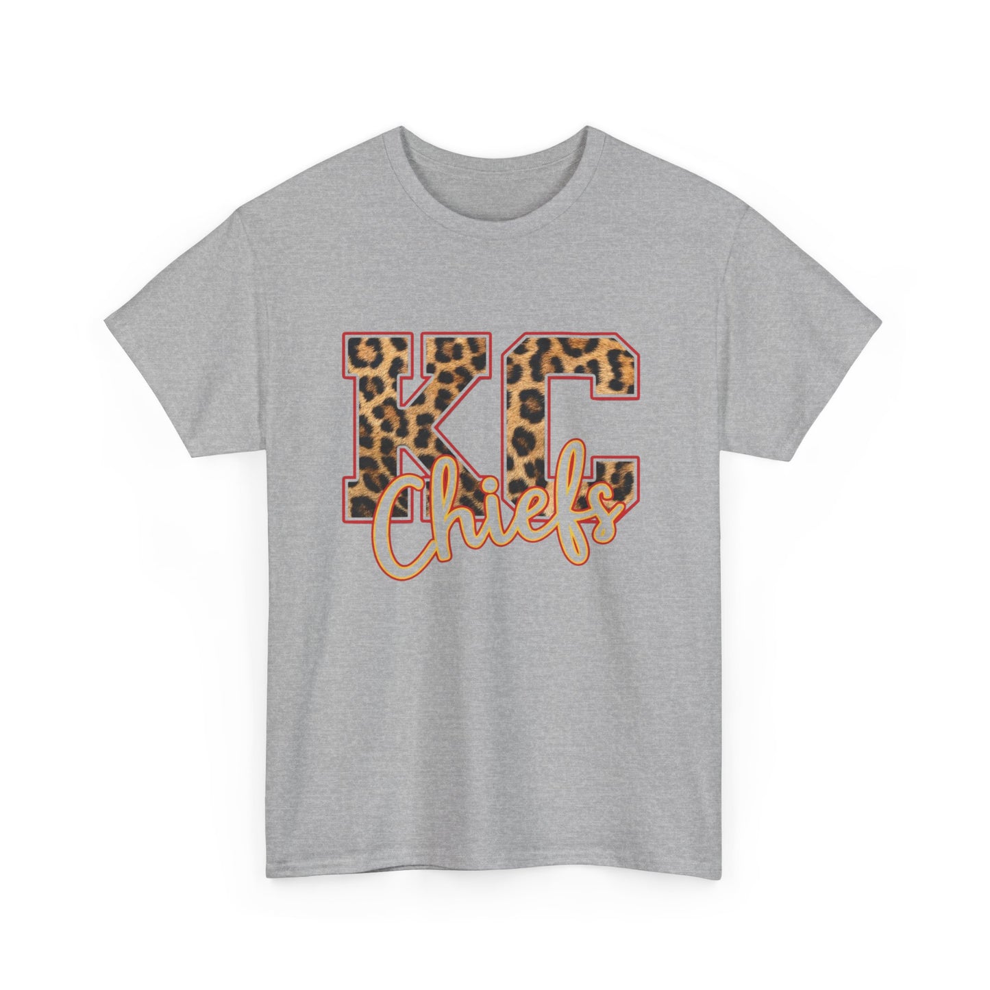KC Chiefs Leopard Print T-Shirt — Women’s Game Day Fan Tee